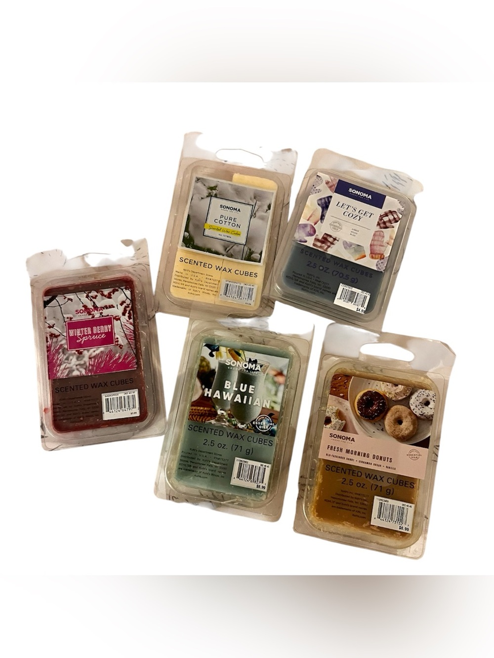 Sonoma Assorted Scented Wax Cubes - Red, Yellow, Blue, Green, Brown